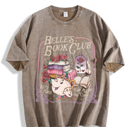 Belle's Book Club Tale as Old as Time Belle’s Book Cafe Vintage Washed T-Shirt in Brown
