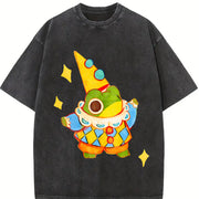 Star Frog Coloful vintage washed oversized T-shirt in Black