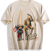 Benito Bowl Halftime Vintage Washed T-Shirt in Beige