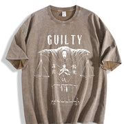 Jujutsu Kaisen Higuruma Guilty Vintage Washed T-Shirt in Brown