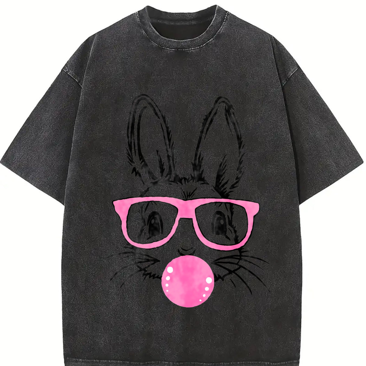 Y2K a Retro a Unique Vintage Washed T-Shirt in Black