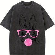 Y2K a Retro a Unique Vintage Washed T-Shirt in Black