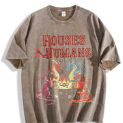 Houses and Humans RPG DnD Class D&D vintage washed oversized T-shirt in Brown