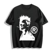 Fight Club Gothic Grunge Y2k Emo Scene Amity Affliction Cotton T-Shirt in Black