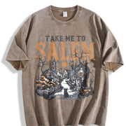 Take Me to Salem Vintage Washed T-Shirt in Brown