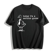 Serious Goose Cotton T-Shirt in Black
