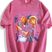 Joe Camel Joe Camel Motorcycle AD Custom vintage washed oversized T-shirt in Red