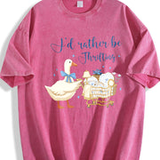 I'd Rather Be Thrifting Retro Cart vintage washed oversized T-shirt in Red