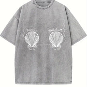 Custom Beach Bachelorette Vintage Washed T-Shirt in Gray