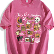 Spooky Season Halloween Vintage Washed T-Shirt in Red