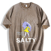 Premium Salty Sprinkle Vintage Washed T-Shirt in Brown