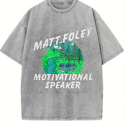 Chris Farley Hilarious Matt Foley Quotes and More Classic Vintage Washed T-Shirt in Gray
