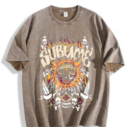 Sun vintage washed oversized T-shirt in Brown
