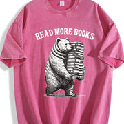 Read More Books Bear Retro 90s Vintage Washed T-Shirt in Red