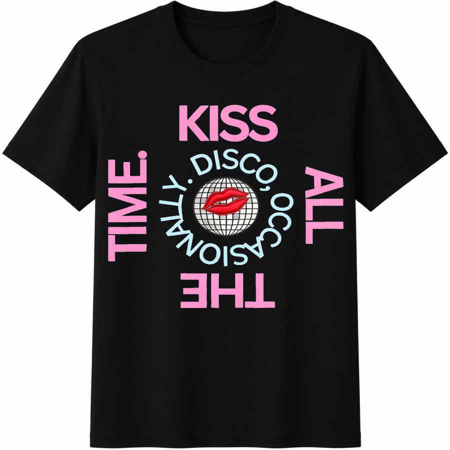 Kiss Disco All the Time Cotton T-Shirt in Black
