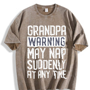 Grandpa Father's Day Papa Vintage Washed T-Shirt in Brown
