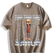 Premium Tung Sahur Vintage Washed T-Shirt in Brown
