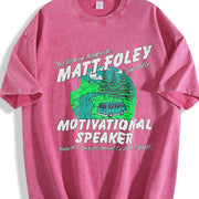 Chris Farley Hilarious Matt Foley Quotes and More Classic Vintage Washed T-Shirt in Red