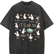 It’s Ok to Be Different Autism Goose Vintage Washed T-Shirt in Black