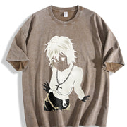 Hunter X Hunter Shizuku Murasaki Vintage Washed T-Shirt in Brown