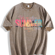 Take Me Where Summer Never Ends Vintage Washed T-Shirt in Brown