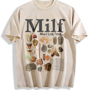 Man I Love Fossils Vintage Washed T-Shirt in Beige