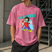 Rad Dad and Rad Like Dad Matching Vintage Washed T-Shirt in Red