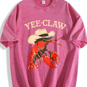 Elegant and Refined Vintage Washed T-Shirt in Red