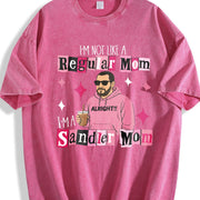 I'm Not a Regular Mom I'm a Sandler Mom vintage washed oversized T-shirt in Red