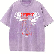 Y2K Retro Rebel Spirit Vintage Washed T-Shirt in Purple