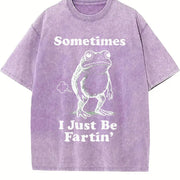 Sometimes I Just Be Fartin' Frog Vintage Washed T-Shirt in Purple