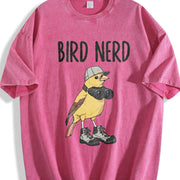 Bird Nerd vintage washed oversized T-shirt in Red