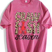 Leopard Crawfish Season Vintage Washed T-Shirt in Red