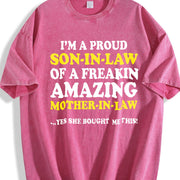 For Your Son in Law Fathers Day Vintage Washed T-Shirt in Red