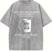 Father's Day from Daughter Vintage Washed T-Shirt in Gray