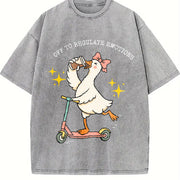 Off to Regulate Emotions Vintage Washed T-Shirt in Gray