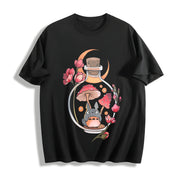 Totoro Mushroom My Neighbor Totoro Cotton T-Shirt in Black
