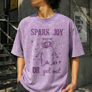 Spark Joy or Get Out Vintage Washed T-Shirt in Purple
