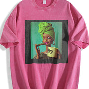No Coffee Glam Doll Vintage Washed T-Shirt in Red