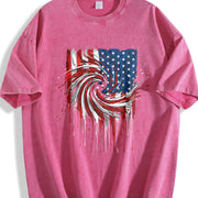 Effortless Chic Coastal Granddaughter Sun-faded American Vintage Washed T-Shirt in Red