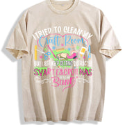 Tried to Clean My Craft Room Swiftie Cats Vintage Washed T-Shirt in Beige