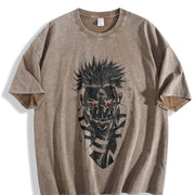 Ryomen Sukuna Know Your Place Fool Jujutsu Kaisen Heavy vintage washed oversized T-shirt in Brown