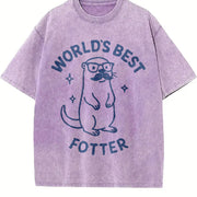 World's Best Fotter Vintage Washed T-Shirt in Purple