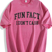 Fun Fact I Don't Care College vintage washed oversized T-shirt in Red