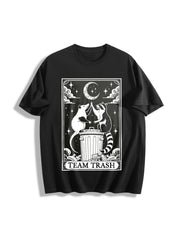 Team Trash Tarot Card Cotton T-Shirt in Black