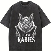 I Have Rabies 90s Vintage Washed T-Shirt in Black