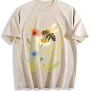 A Stylish Made from Pure Vintage Washed T-Shirt in Beige