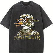 Sleeveless Tank Camo Duck Fowlmouth Muscle Vintage Washed T-Shirt in Black