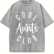 Aunts Club Auntie Vintage Washed T-Shirt in Gray