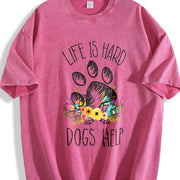 DOGS HELP Vintage Washed T-Shirt in Red